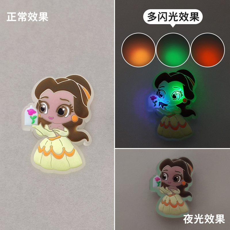 2025年越境EC下駄靴花LED発光フラッシュ楽しいDIY靴バックル靴アクセサリー装飾バックル|undefined
