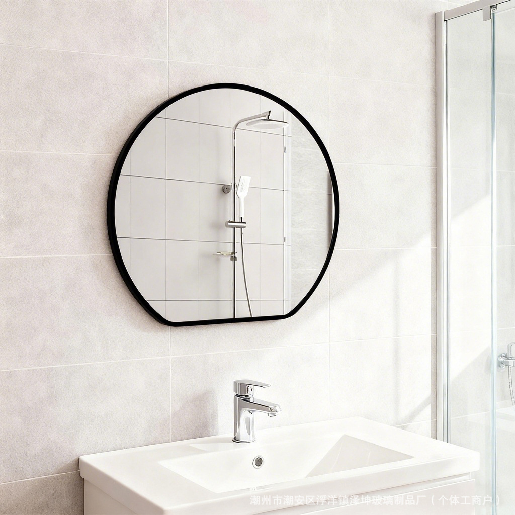 Cross-Border High-Definition Hotel Bathroom Mirror Bathroom Wall-Mounted Punch-Free Toilet Mirror Bathroom Wall-Mounted Makeup