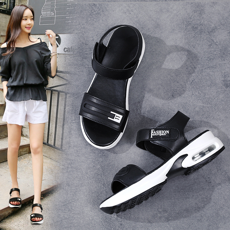 Sports 2023 Sommer Neue einzeilige Damen-Sandalen mit dicker Sohle und rutschfester Luftpolsterung_voghion.com