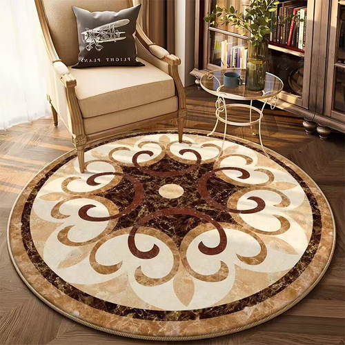 Round rug European classical court style living room rug coffee table mat retro Persian round table mat basket mat