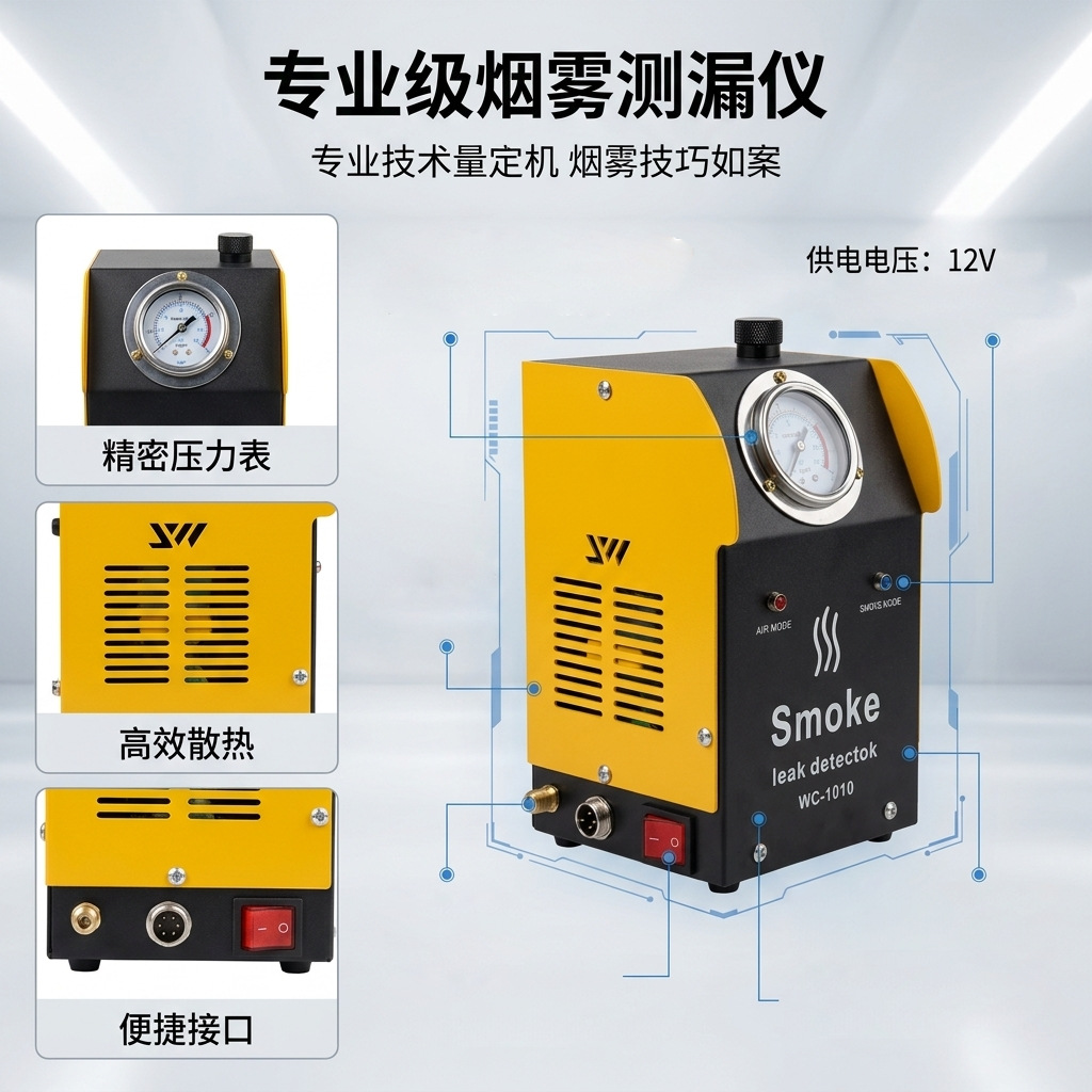 Automotive smoke leak detection instrument, engine pipeline fault detector, leak detection airbag testing and repair tool