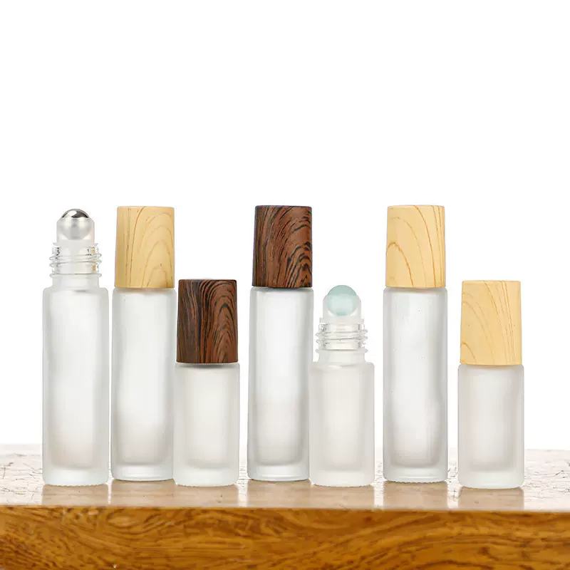 盖滚珠瓶精油瓶5ML10ML化妆品分装小样瓶走珠瓶香水磨砂玻璃瓶