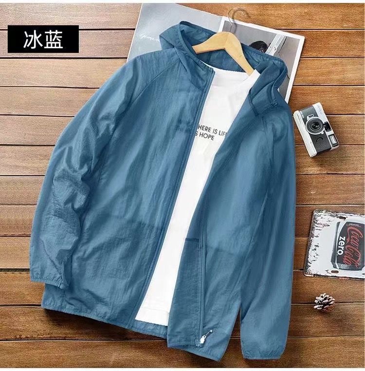Chaqueta de verano, ropa de protección solar, comercio exterior, nueva ropa de protección solar de hielo para hombres, delgada, ultraligera, casual al aire libre, moda para hombres
