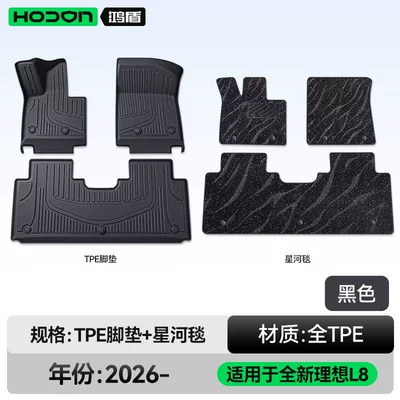 Tpe New Car Interior Modification Modelə uyğun ayaqaltı - ideal-l8livis-26-models-five-seats-double-layer-foot-pad-black-tpe-thickened-black-galaxy-blanket-starlight-embellishment