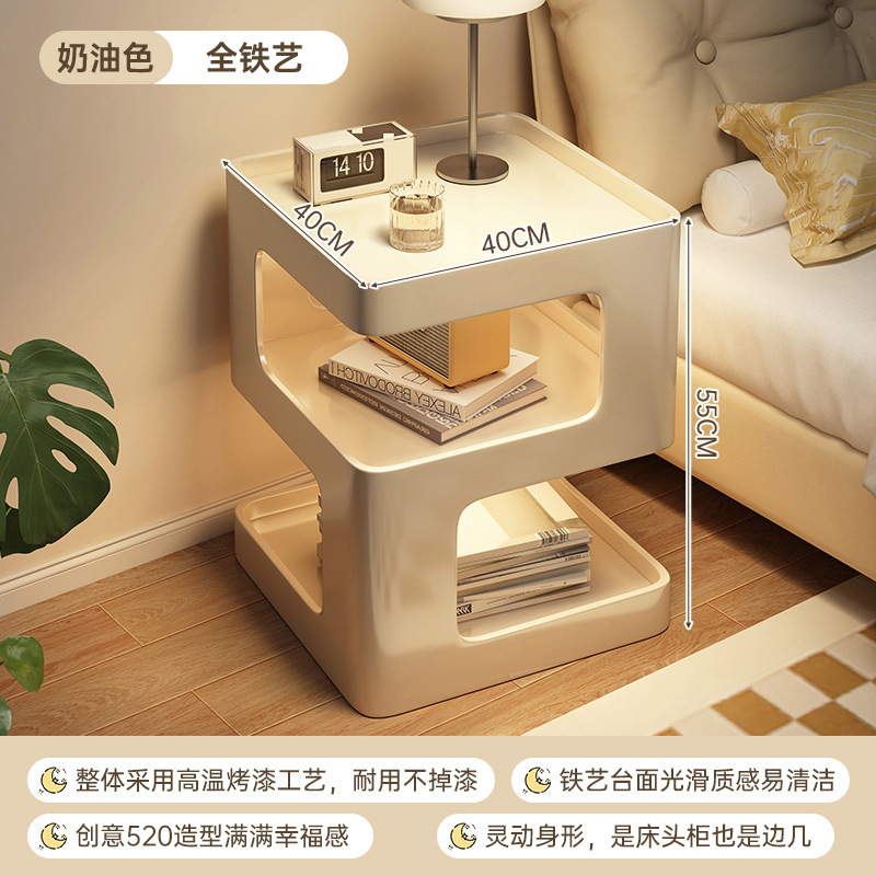 Creativa meseta de cabecera doméstica dormitorio creativo pequeño armario de hierro forjado estante ligero de lujo de alta sensación meseta de cabecera de la cama