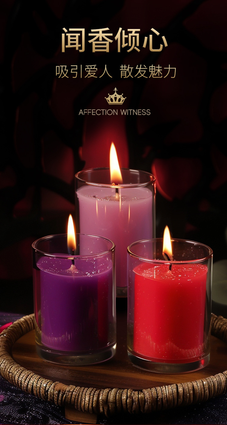 Jiuai Low Temperature Aromatherapy Candle Strawberry Scent Soy Wax for Couples — detail image 19