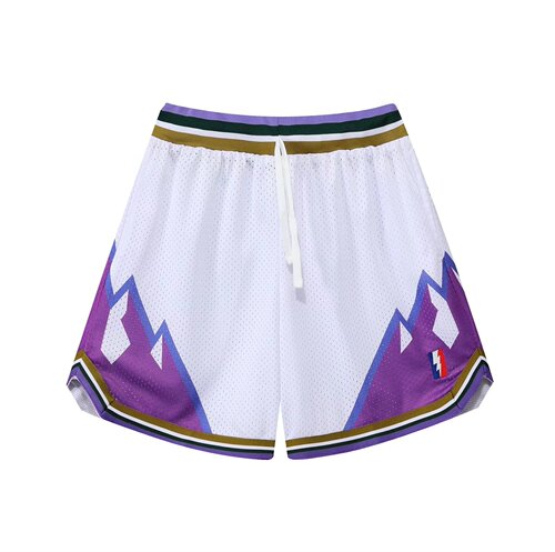 Mesh Mitchell Lightning Short Sleeve Knee-Length Basketball Running Training Fitness Sports Pants Loose Summer