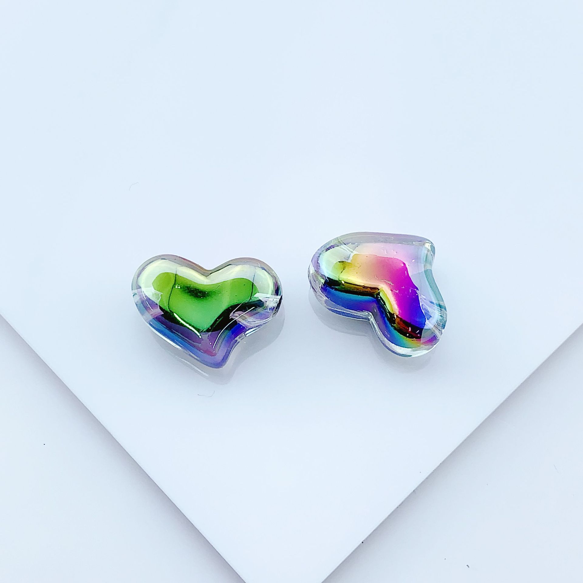 Cuentas de acrílico UV plateado serie oscura con agujero recto, para DIY pulseras, collares, cadenas de teléfono móvil y accesorios de joyería.
