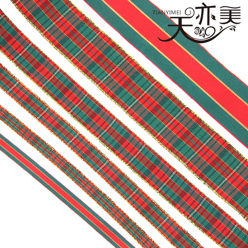 1.0 1.5 2.5 4.0cm Cinta a rayas de Phnom Penh Decoración navideña Cinta a cuadros roja y verde Cinta de Phnom Penh