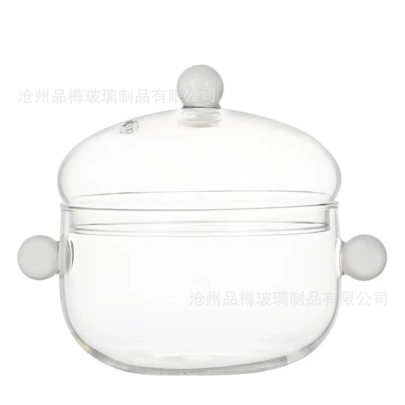 Стеклянная кастрюля Minghuo Pot Pot Potal Pot Soup Pot Boil Pot Transparent Bubble Noodle Bowl Potal Pot Soup, стеклянная кастрюля с высоким лезвием