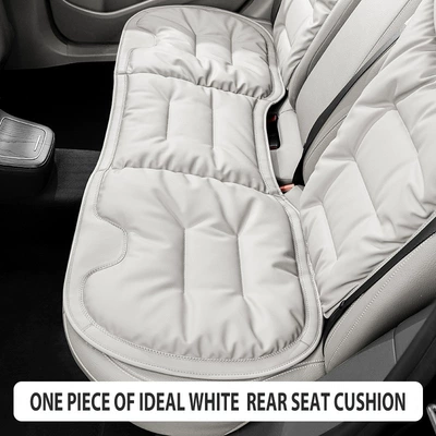 Seat cushion, seat cover and Comfortable for All Seasons - ideal-white-nappa-rear-seat-cushion-1-piece