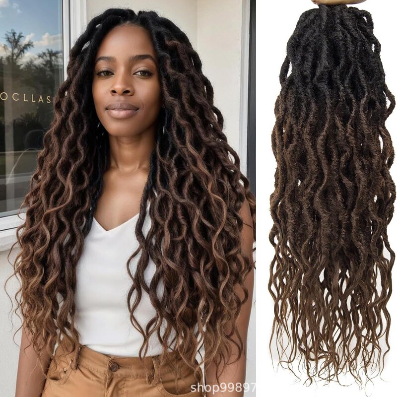 12in 18in 24in Queen Qu Goddess Faux Queen Ghana Locs chemical fiber wig