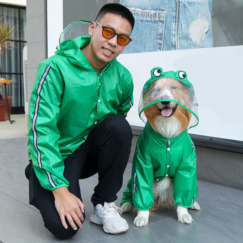 골든 리트리버 SAMO LABRADOR FADOU 큰 개 애완 동물 고양이 방수 비옷 야외 비 게이지