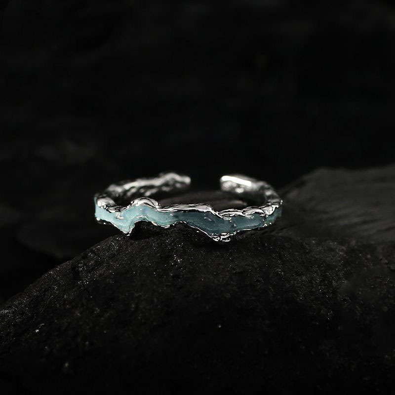 Bagues couple vague et amour bague ouverte ajustable argent_voghion.com