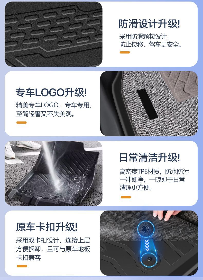 Suitable for Mazda 6 Floor Mats Tpe Surrounded Carpet Wear-Resistant Trunk Mat Car Car Supplies Modification