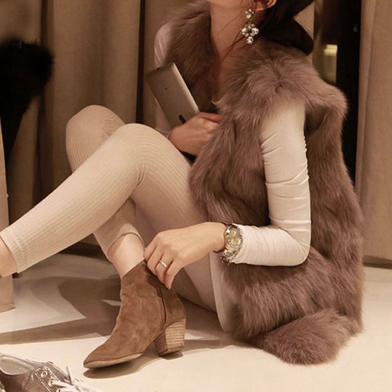 Young Style Fur Vest for Women, 2025 Autumn and Winter New Versatile Eco-Friendly Fox Fur Vest, Thickened Plus-Size Coat