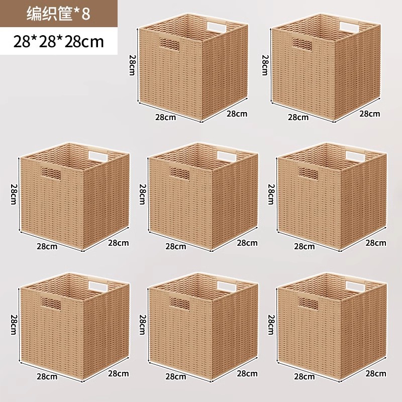 Librería de madera maciza con ocho compartimentos, estantería de almacenamiento de pie, mueble bajo de almacenamiento para niños, armario de exhibición con rejilla para montar en la pared.