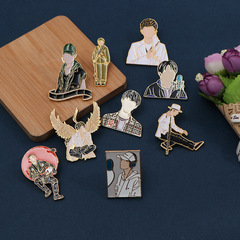 Yi Yangqian Surrounding Crane Pin Female Accessory Wang Yibo Street Dance Star Badge Packaging Decor Medal Male