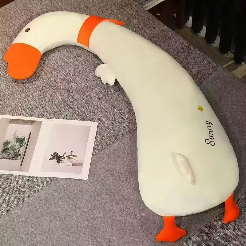 Cute Oversized Leg-Hugging Pillow, Large White Goose Plush Toy, Dinosaur Long Pillow, Unicorn Doll Plush Toy