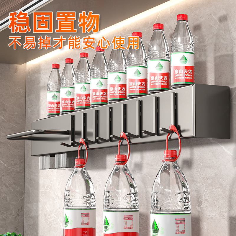 Fabricante de cuchillos de cocina sin agujeros de perforación espesación multifuncional palillos cuchillo de inserción de tubo de almacenamiento integrado pared colgante estante