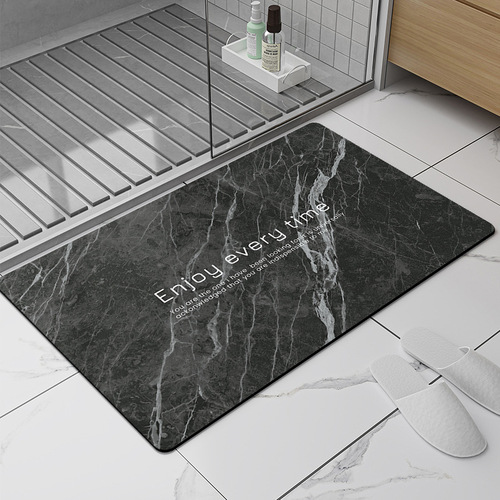 Nordic-style marble pattern diatomaceous earth bath mat, water-absorbent quick-dry, stain-resistant, non-slip foot mat for kitchen