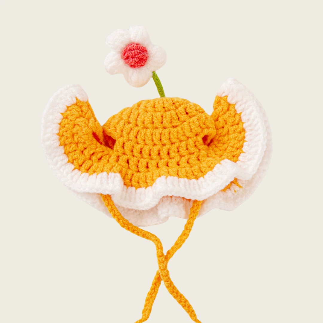 Домашние животные одеваются шляпа Тедди собака лягушка шляпа кошка цветок лотос горничная шляпа домашнее животное шерстяная шапка