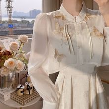 国风中式复古高级气质开衫吊带两件套改良旗袍套装连衣裙吊带裙