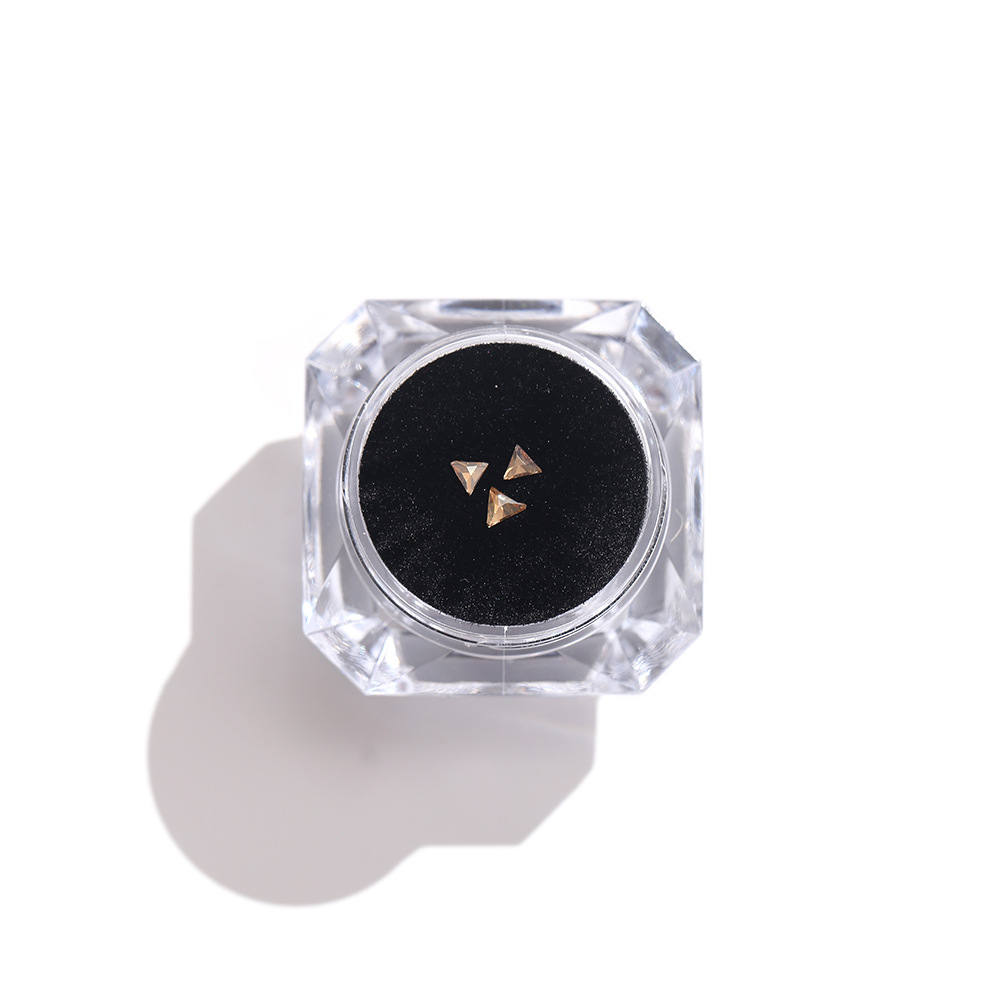 3-piece Set Of Champagne Flat-bottomed Irregular Tooth Gems_voghion.com