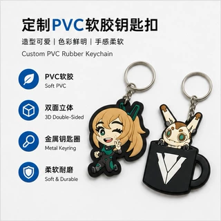 现货批发pvc软胶立体钥匙扣道馆创意卡通挂件宣传活动礼品定 制