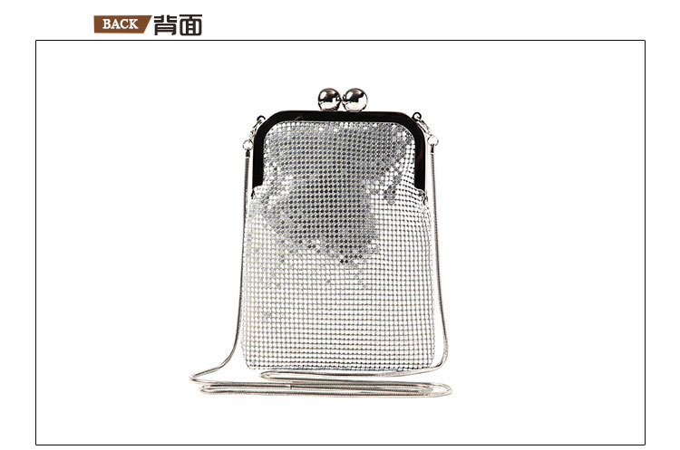 Buckle Closure Type Creative Sequined Mobile Phone Bag Handmade Magic Color Aluminum Dinner Bag Chain Small Bag Wholesale