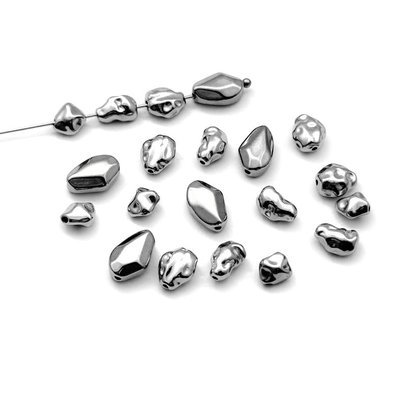 Cross-Border Stainless Steel Baroque Style Lava Texture Spacer Beads, Through-Hole Beads, Loose Beads, Positioning Beads, DIY Jewelry Accessories Cross-Border Stainless Steel Baroque Style Lava Texture Spacer Beads, Through-Hole Beads, Loose Beads, Positioning Beads, DIY Jewelry Accessories