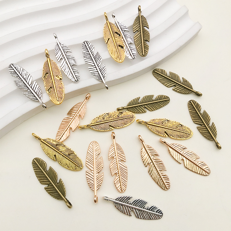 1 Piece Simple Style Feather Alloy Plating Pendant Jewelry Accessories display picture 1