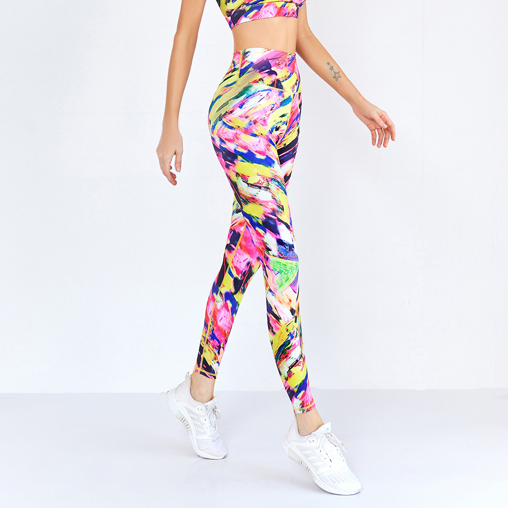 women s digital printing high waist quick-drying fitness leggings nihaostyles clothing wholesale NSSMA77190