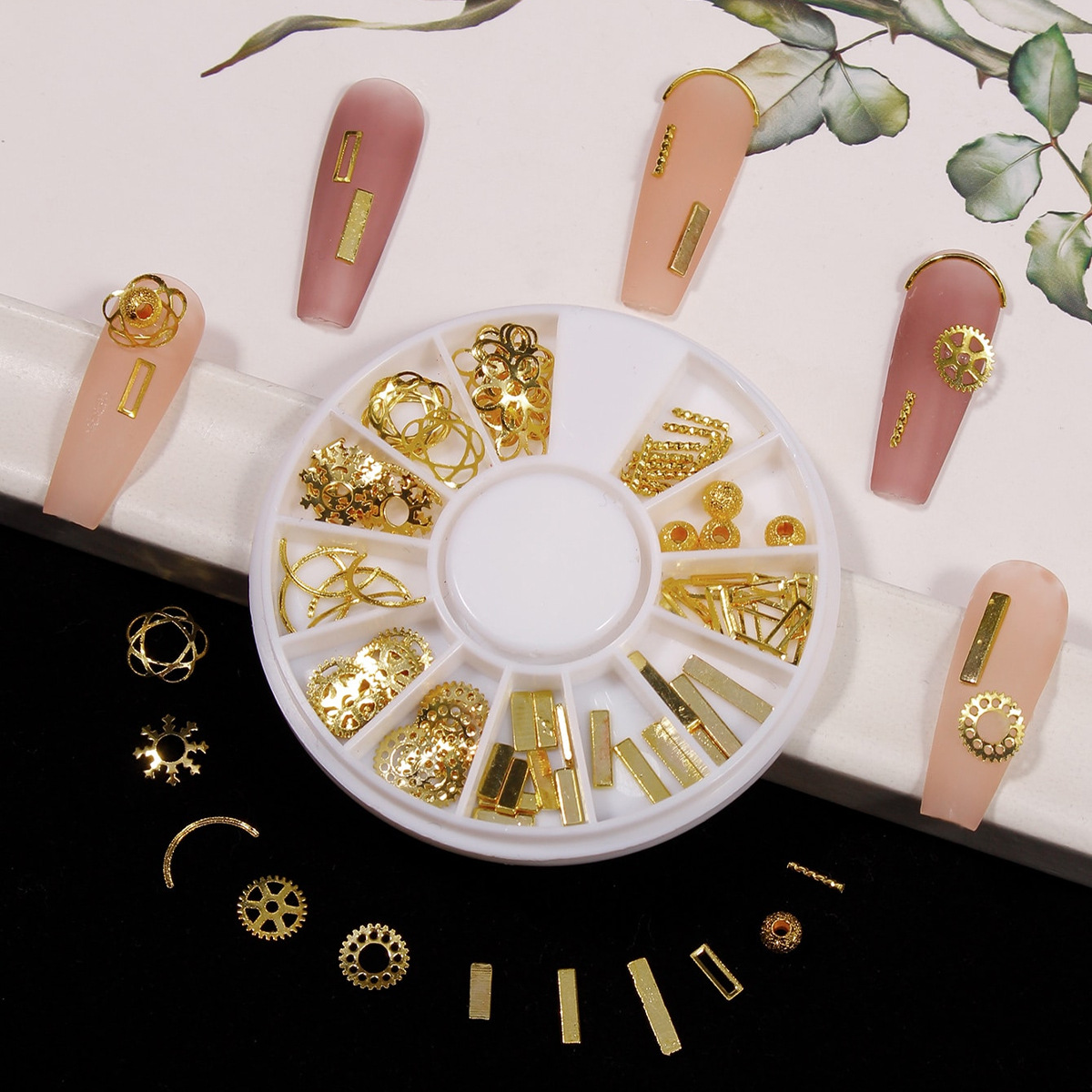 12 taladro de taladro de uñas joyas de taladro de uñas de red rojo plano explosión de taladro de uñas joyas de zircón decoración ultra brillante disco mixto
