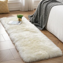 澳洲长羊毛地毯卧室床边轻奢毛毛毯垫整张羊皮垫批发简约aω