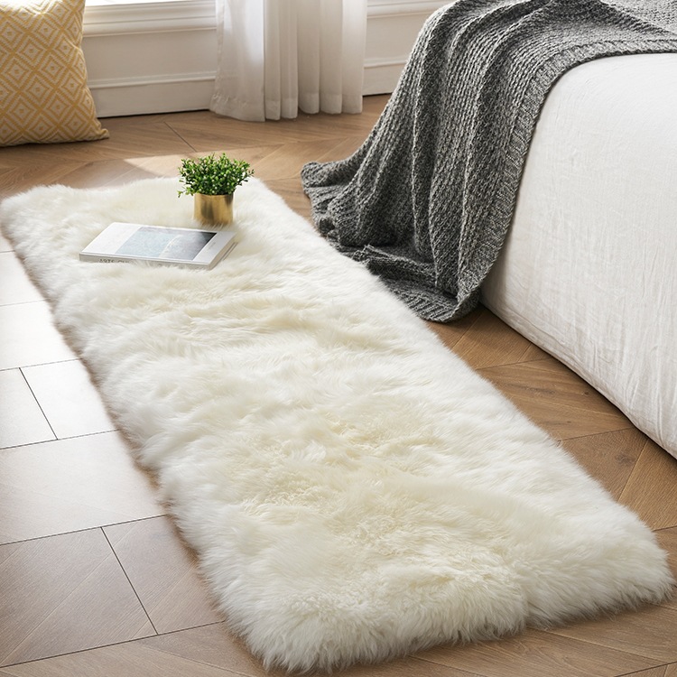 澳洲长羊毛地毯卧室床边轻奢毛毛毯垫整张羊皮垫批发简约aω