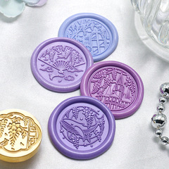 Enamel Seal Wisteria Series Copper Head Details Clear Envelope Invitation DIY Handmade Journal Gift Enamel Seal Head