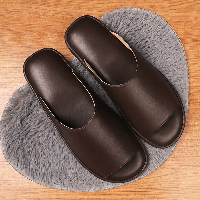 High-grade Sheepskin Slippers Household Indoor Floor Odor-resistant Leather Slippers for Men and Women Summer
