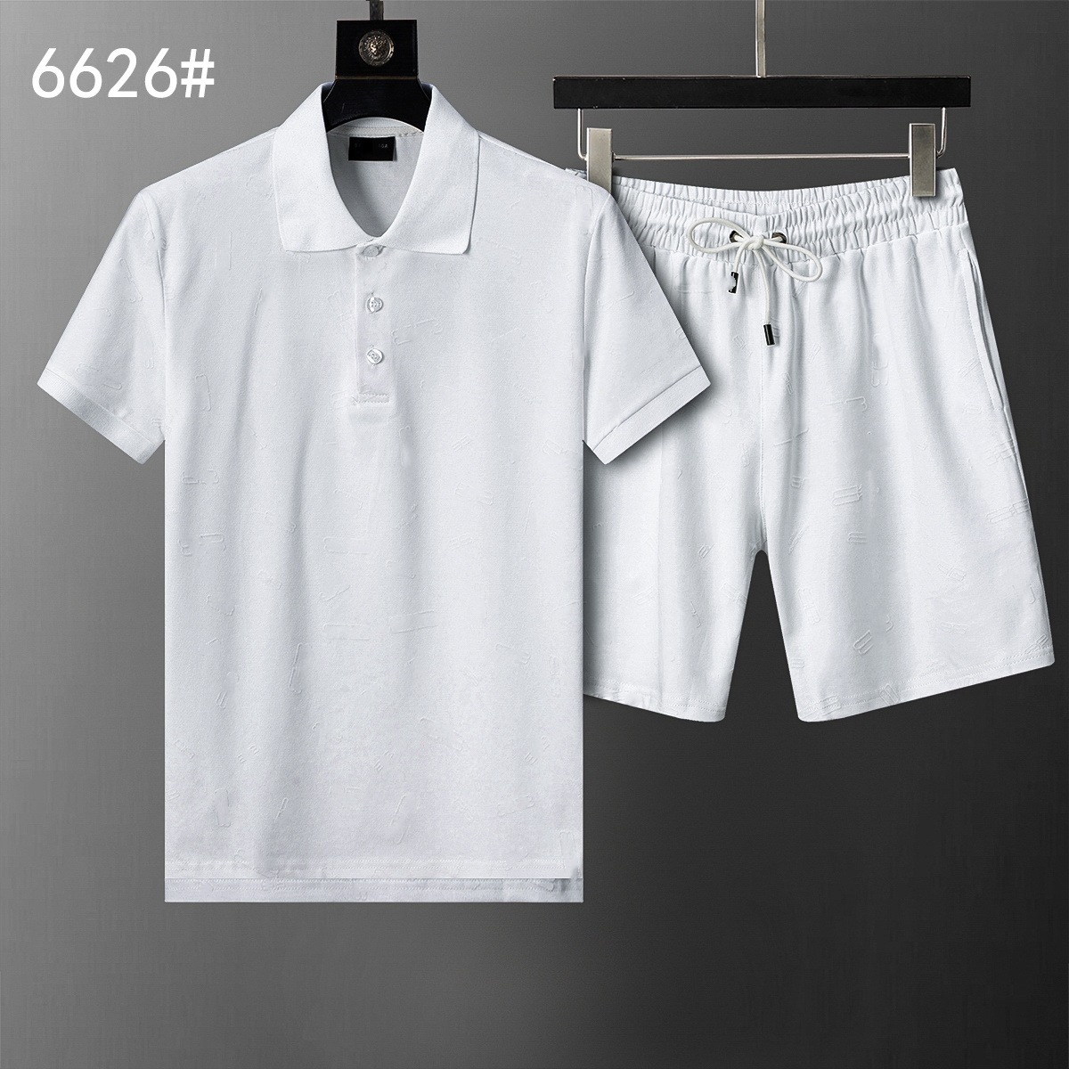Cross-border versión correcta polo manga corta set de collar de verano clásico toalla de hombre bordado casual Europa y América explosión