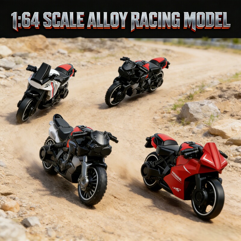 Cross-Border Alloy Car Model Toy 1:64 Motorcycle Racing Bike Boy Sliding Alloy Model Toy Car Resistant to Falling