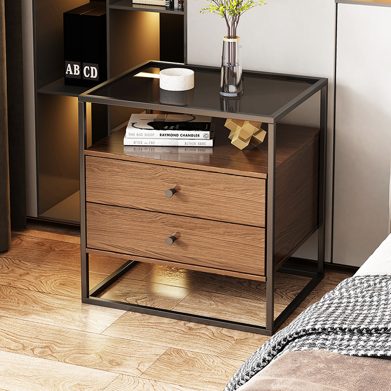 Bedside Table Modern Minimalist Bedroom Rental Room Storage Mini Bedside Cabinet Italian Light Luxury Style Small Storage Rack
