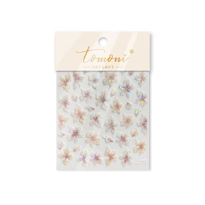 tomoni 立体ゼリースタイル ins ドリームスーパーフェアリーアイスクリスタルフラワーユリ桜の花びらネイルステッカー|undefined