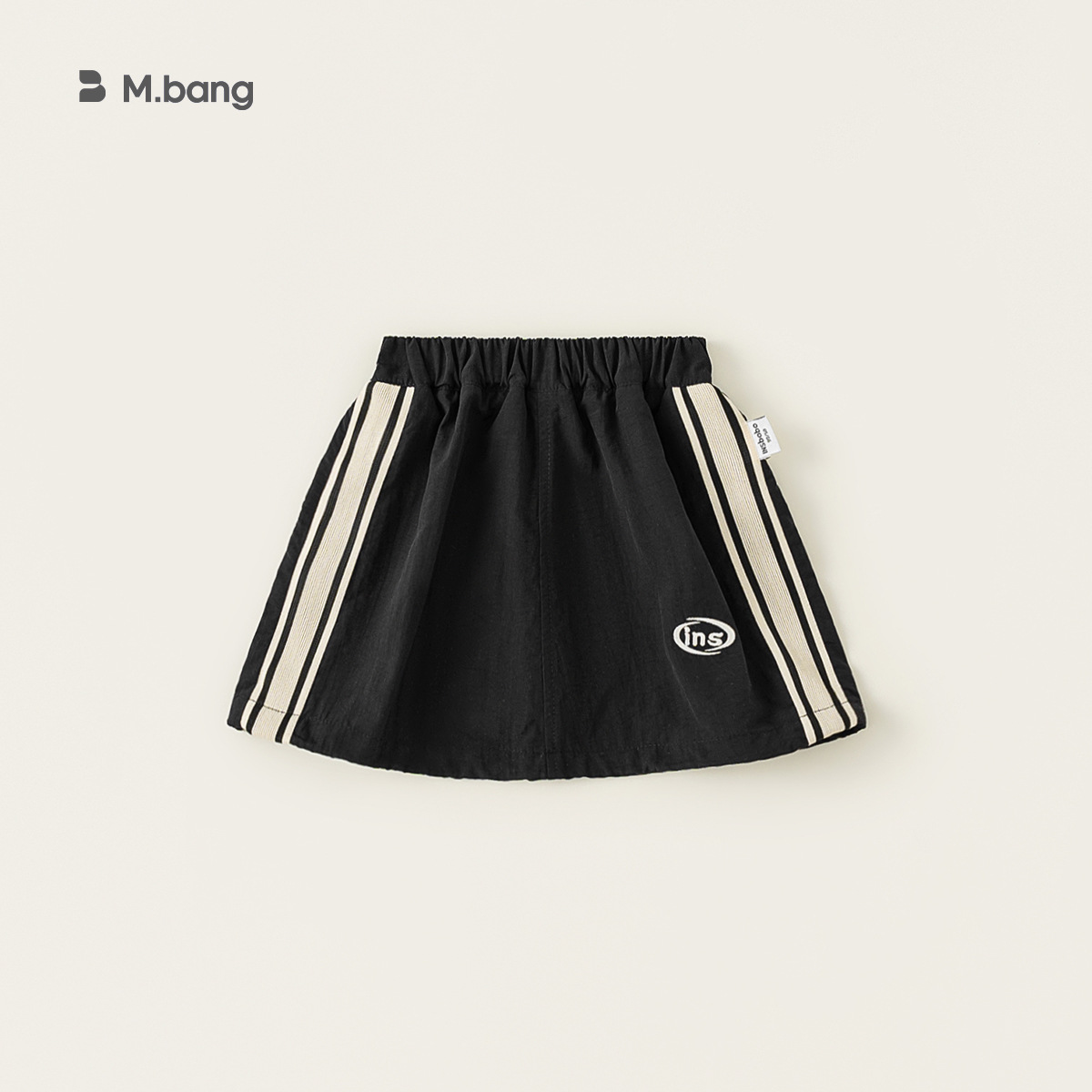 Yoobao ropa infantil de primavera niñas falda 2025 primavera nueva falda corta de rayas laterales de color universal A