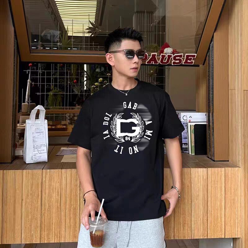 D Dujia G 夏新作人気プリントヨーロッパ通気性ラウンドネックカジュアル万能トレンドブランドトップス Tシャツ半袖メンズ|undefined