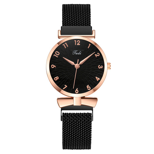 Cross-border foreign trade women's watch digital sunflower bow lazy magnet watch quartz watch