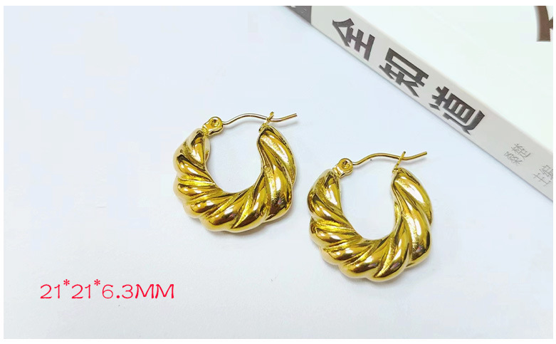 1 Pair Ins Style U Shape Geometric Plating Stainless Steel 18k Gold Plated Earrings display picture 1