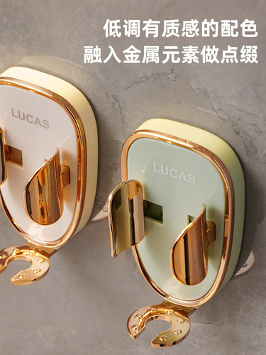 Light luxury gravity induction electric toothbrush storage rack without punching wall-mounted draining toothbrush storage rack bathroom