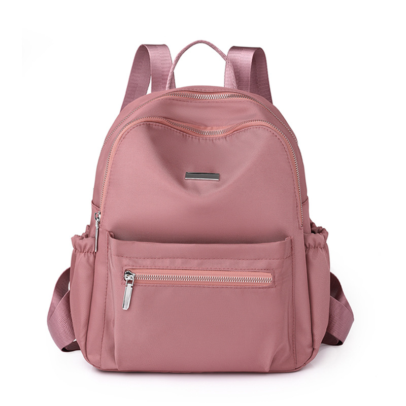 2023 otoño nuevo estilo casual damas mochila de nailon simple color sólido al aire libre mochila de viaje ligera mochila escolar
