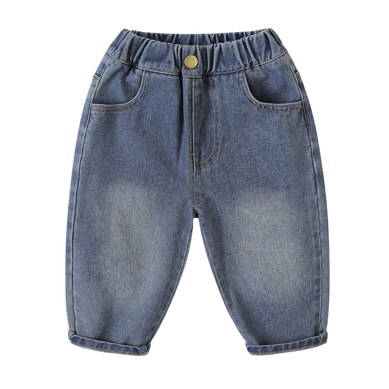 소년 데님 긴 바지 봄과 가을 2025 새로운 아동복 어린이  1 세 및 3 세 어린이 봄 강아지