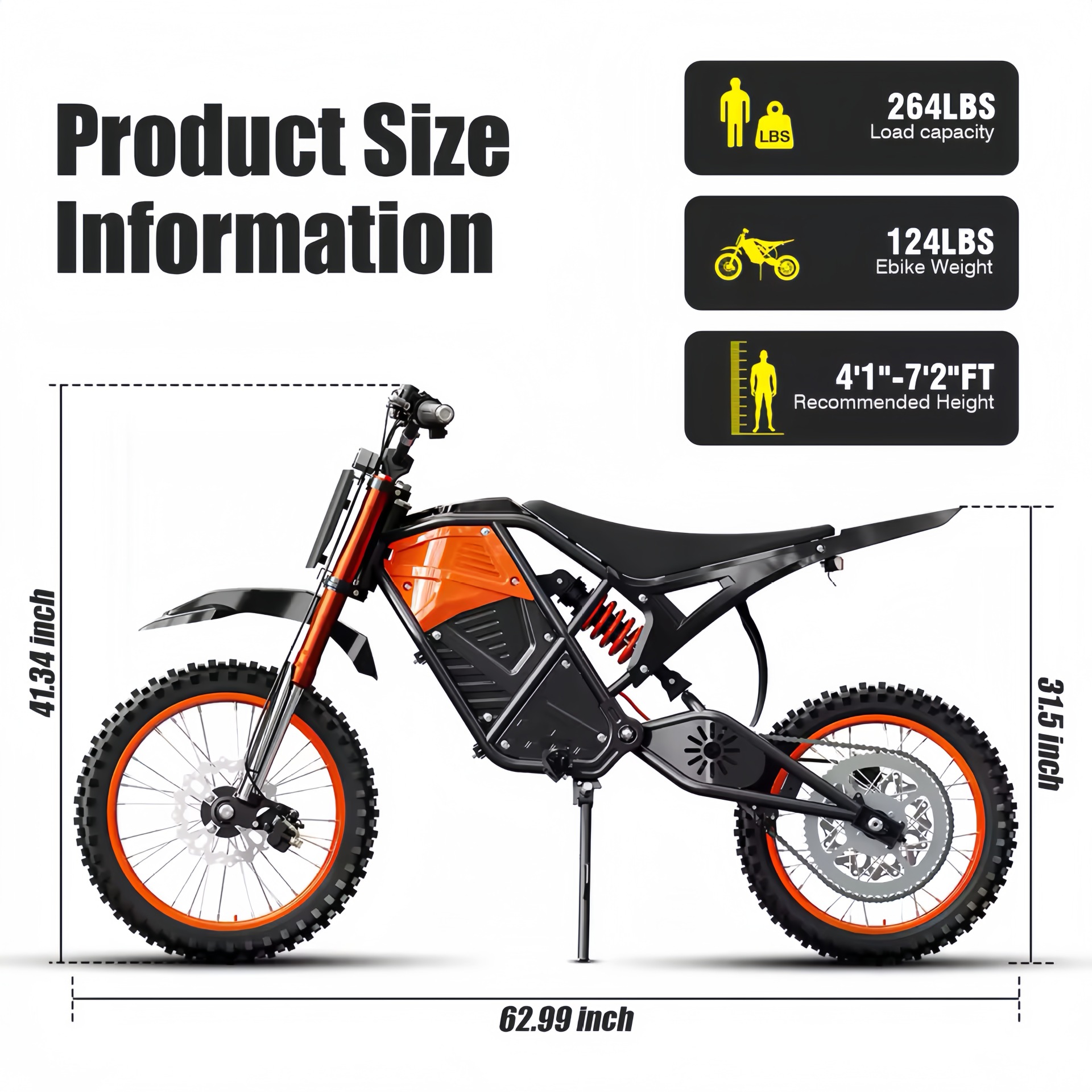 In-stock at US overseas warehouse: 60V20Ah high-power electric off-road motorcycle, two-wheeled electric bike